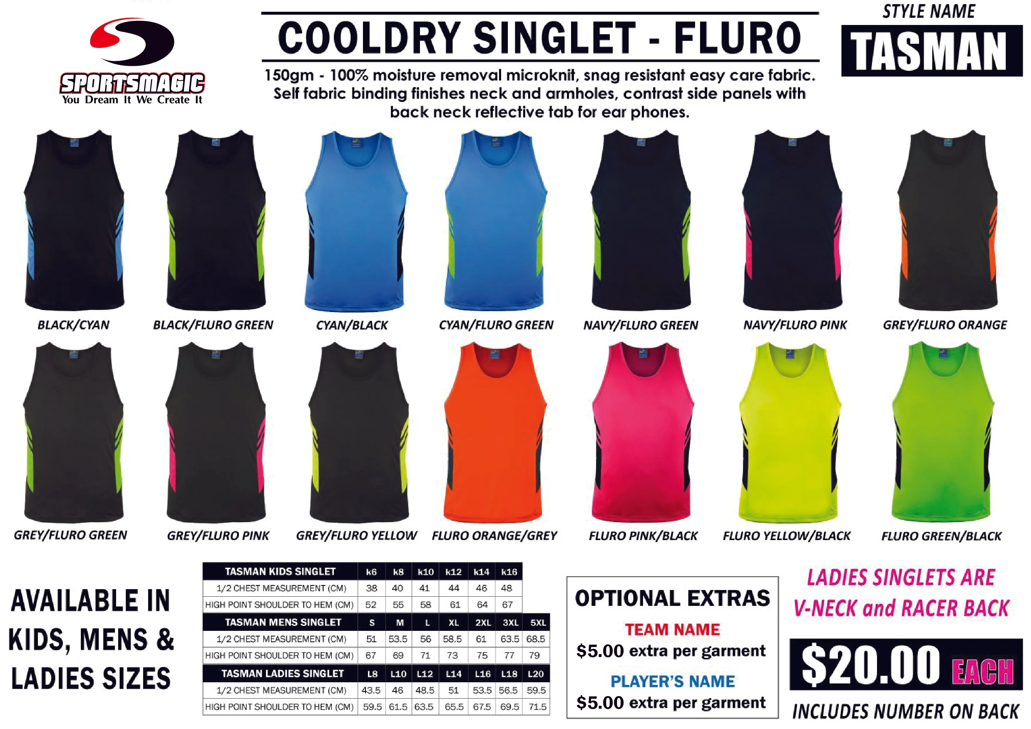 AUSSIE PACIFIC - Tasman Singlets
