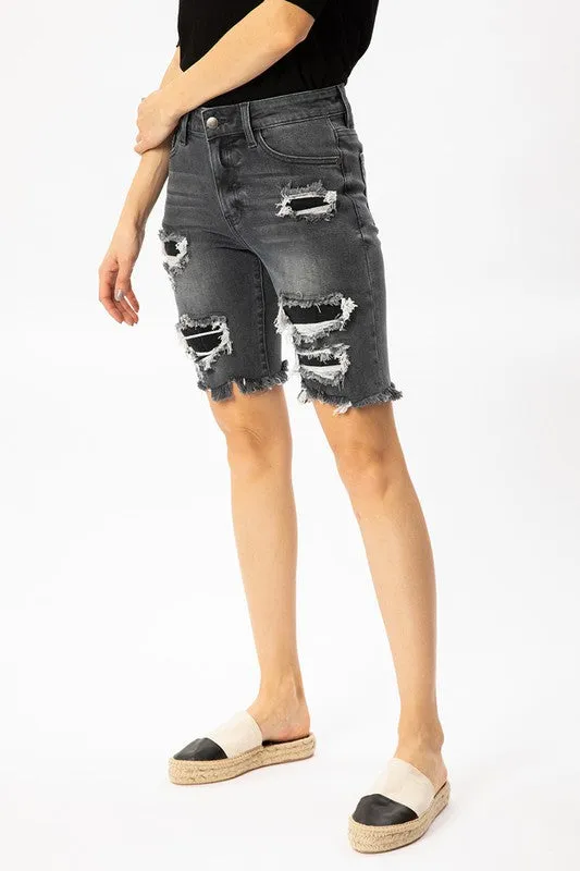Black Denim Shorts