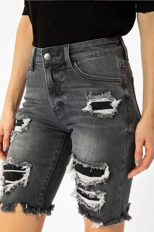 Black Denim Shorts