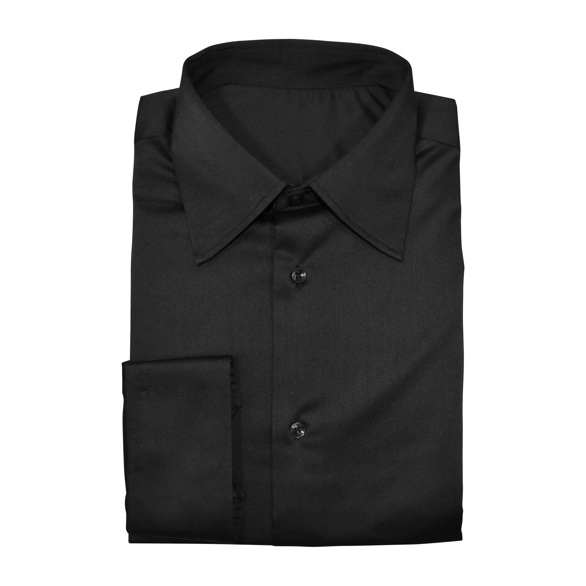Black Stretch Cotton Custom Shirt