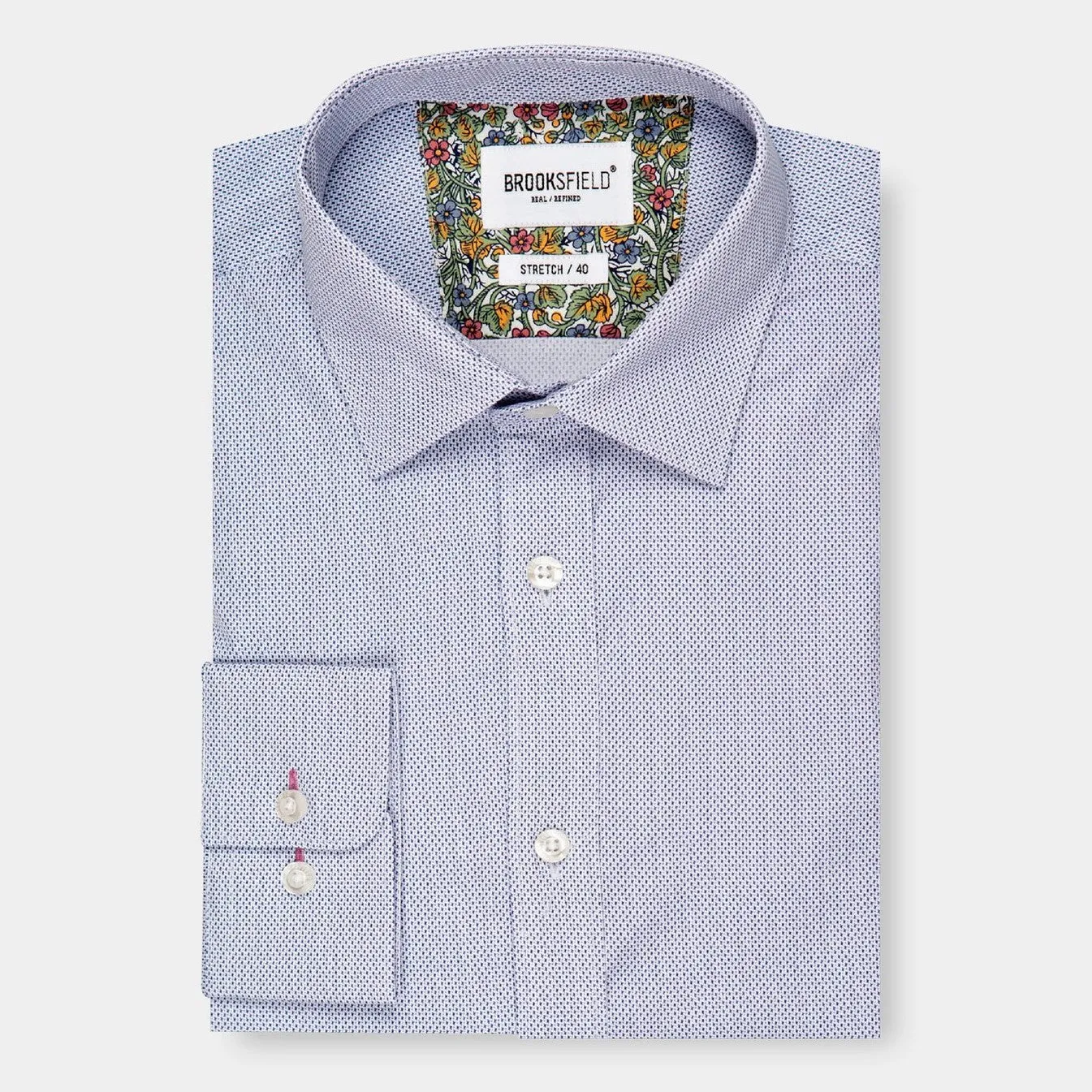 Brooksfield Stretch Print Shirt