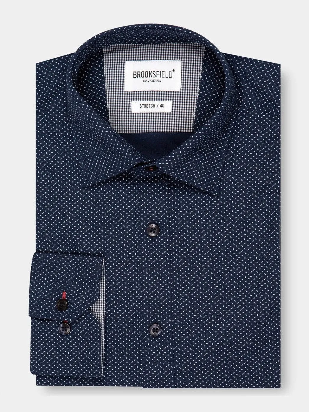 Brooksfield Stretch Print Shirt