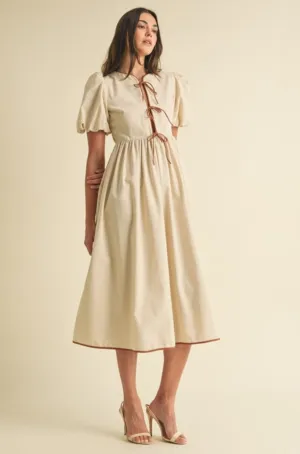 Casani Bow Tie Midi Dress