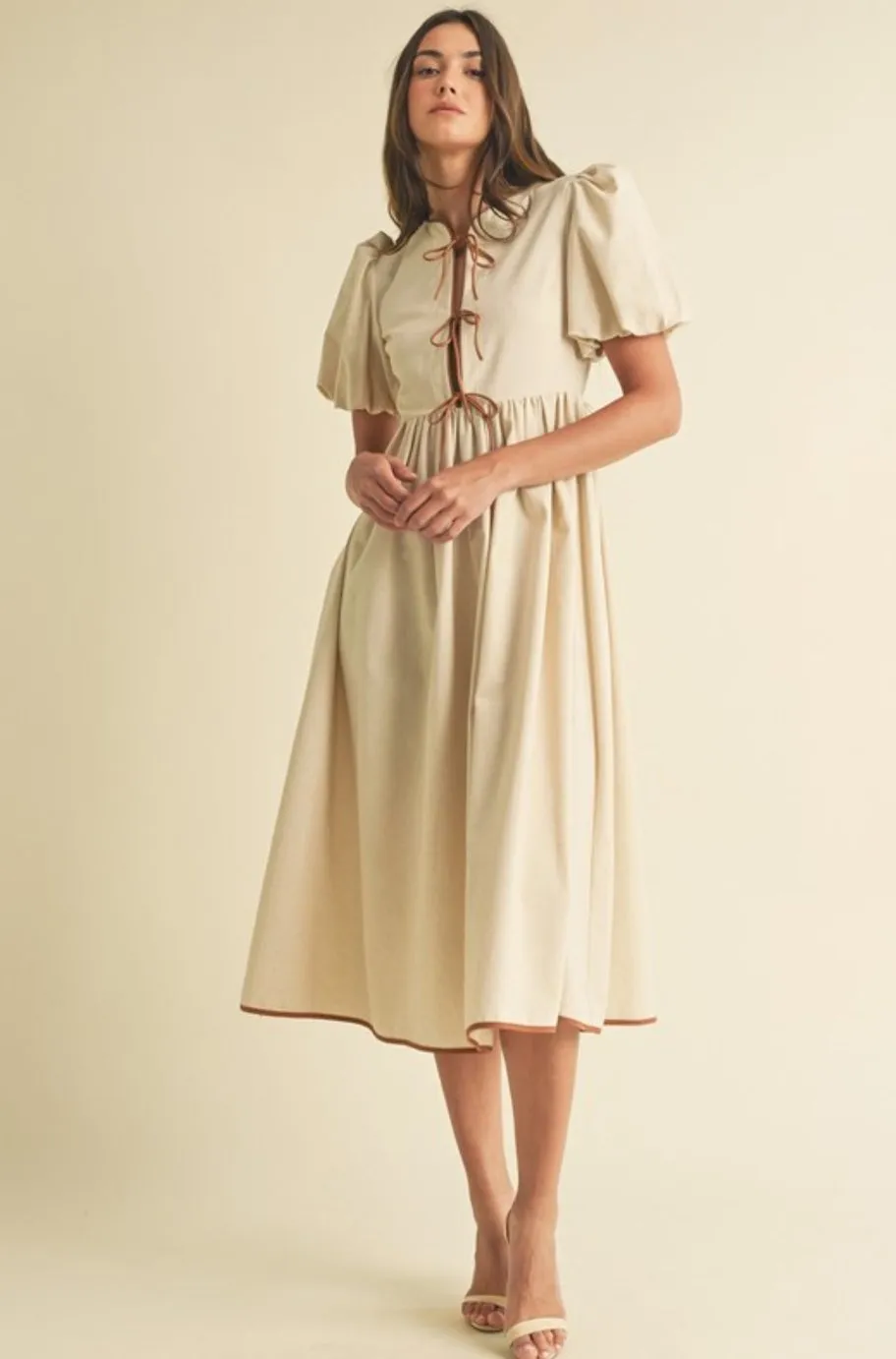 Casani Bow Tie Midi Dress