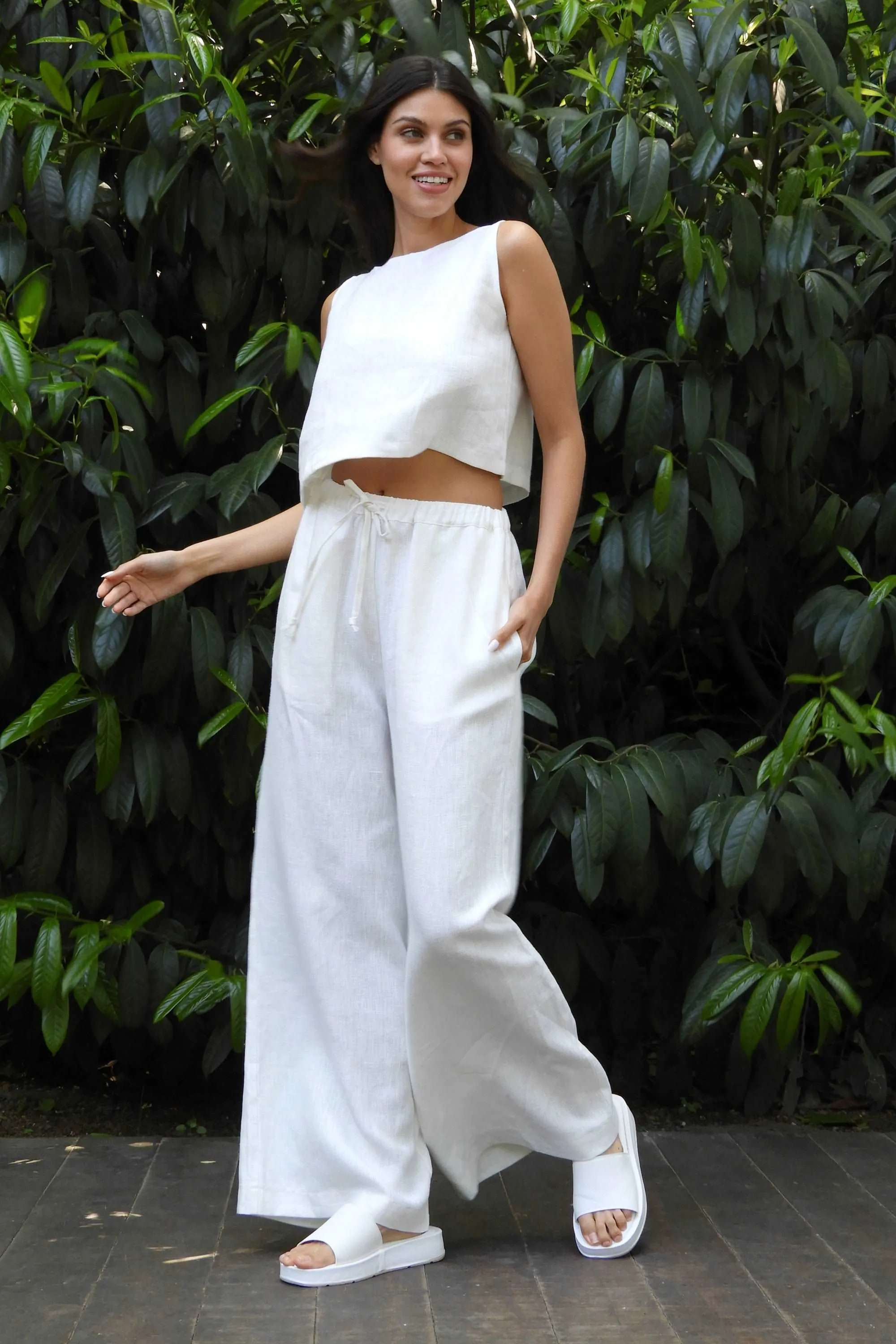 CHAKRA White Women's Linen Pants