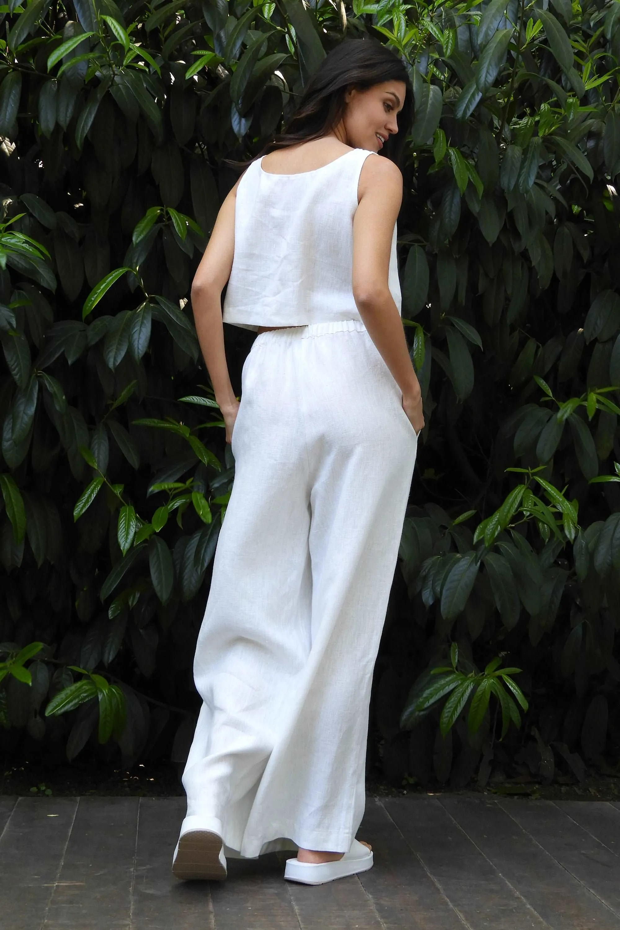 CHAKRA White Women's Linen Pants