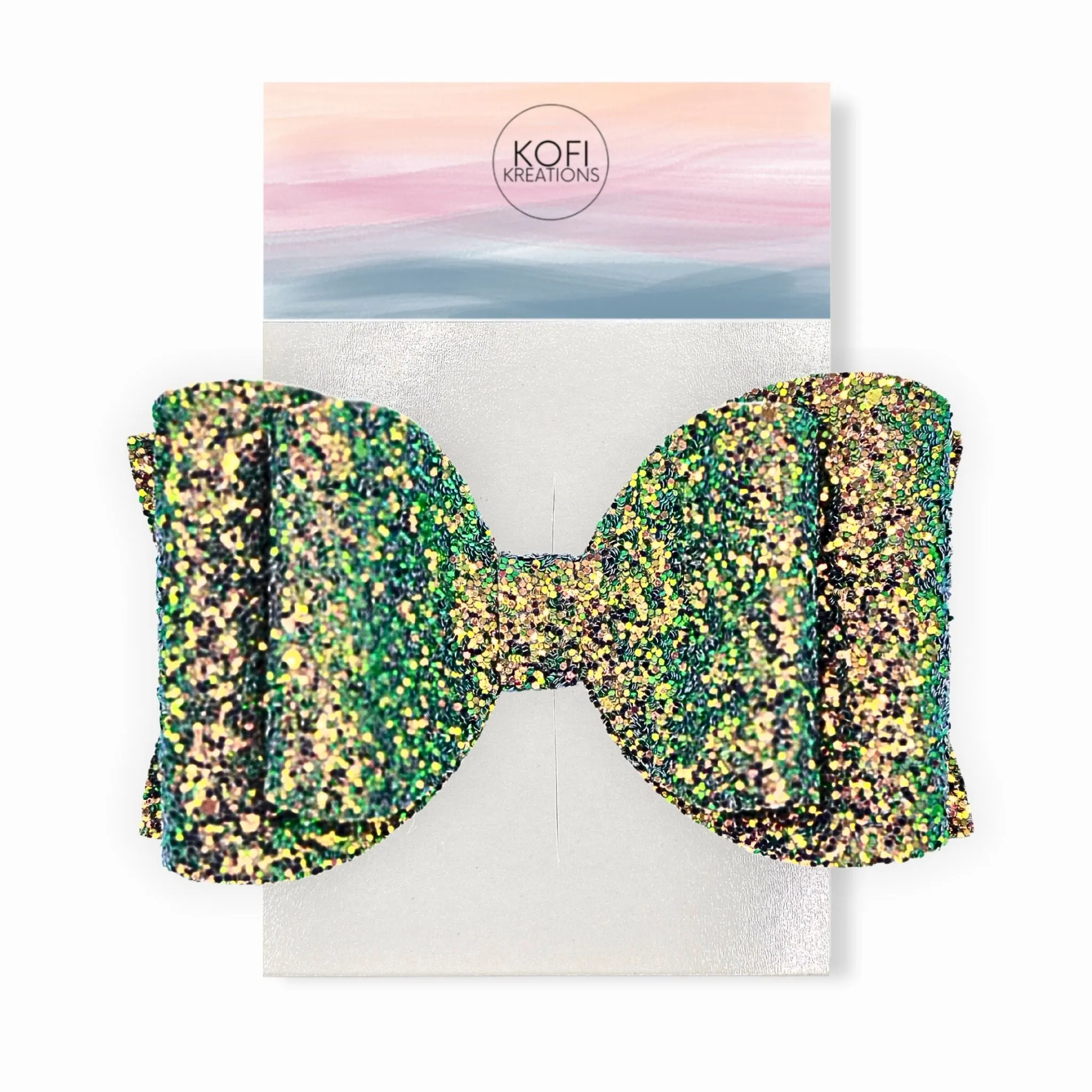 Emerald Gold Josie | Glitter Hair Bow