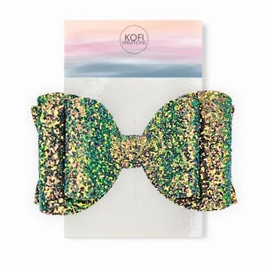 Emerald Gold Josie | Glitter Hair Bow