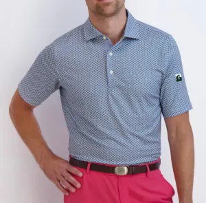 Fairway & Greene Polo Palmetto Print - White/Navy