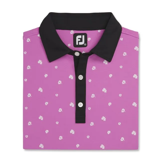 FootJoy Men's Pique Stretch Scattered Floral Self Collar