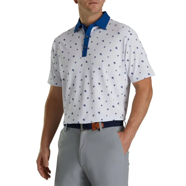 FootJoy Men's Pique Stretch Scattered Floral Self Collar