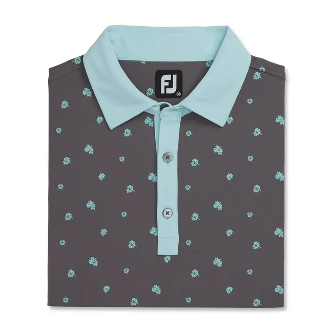 FootJoy Men's Pique Stretch Scattered Floral Self Collar