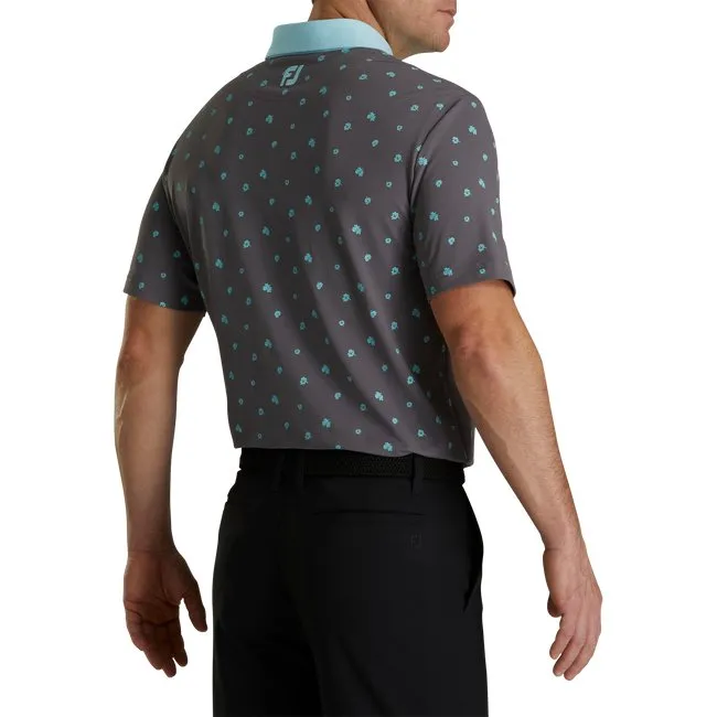 FootJoy Men's Pique Stretch Scattered Floral Self Collar