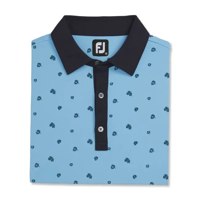 FootJoy Men's Pique Stretch Scattered Floral Self Collar