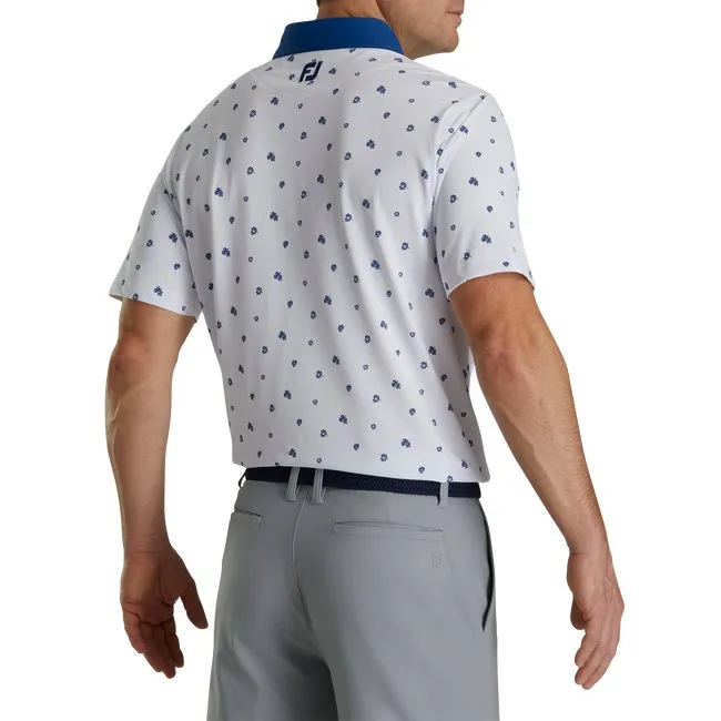 FootJoy Men's Pique Stretch Scattered Floral Self Collar