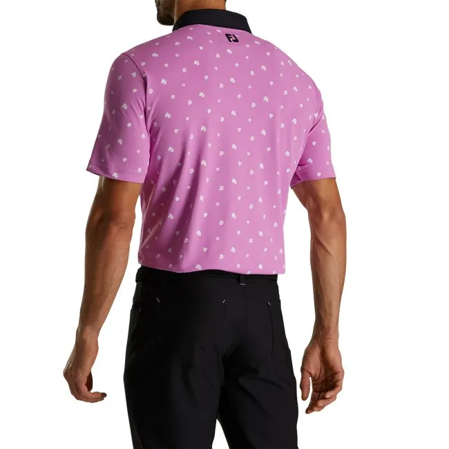 FootJoy Men's Pique Stretch Scattered Floral Self Collar