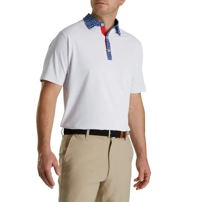 FootJoy Men's Pique Tulip Trim Stretch Lisle Collar