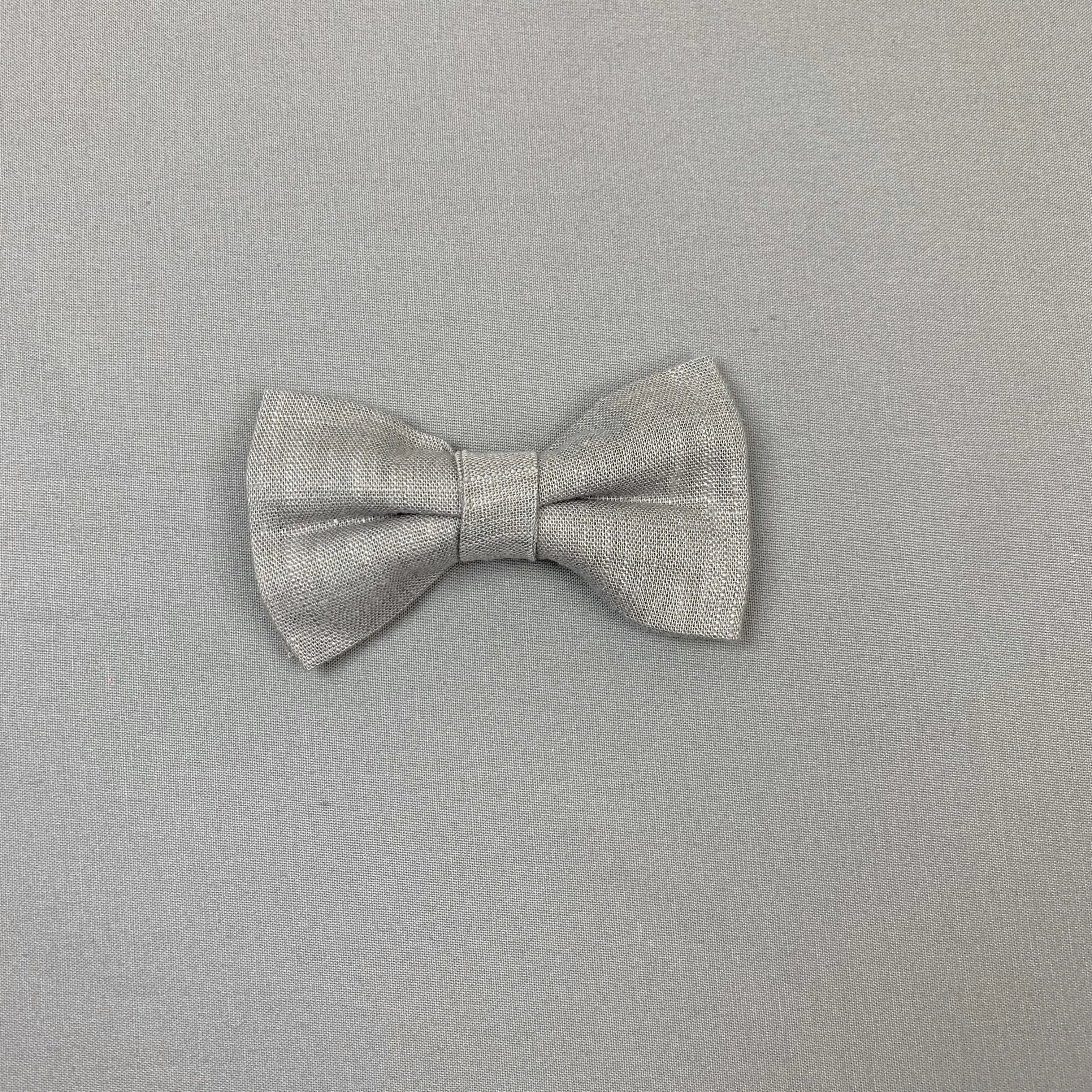Gray Linen Bowtie