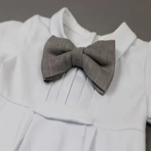 Gray Linen Bowtie