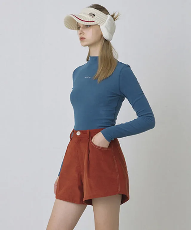 KANDINI A-line Corduyoy Short Pants - Brick