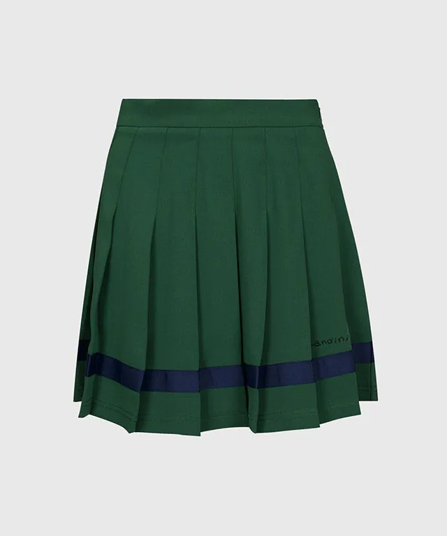 KANDINI Color line Pleats Skirt - Green