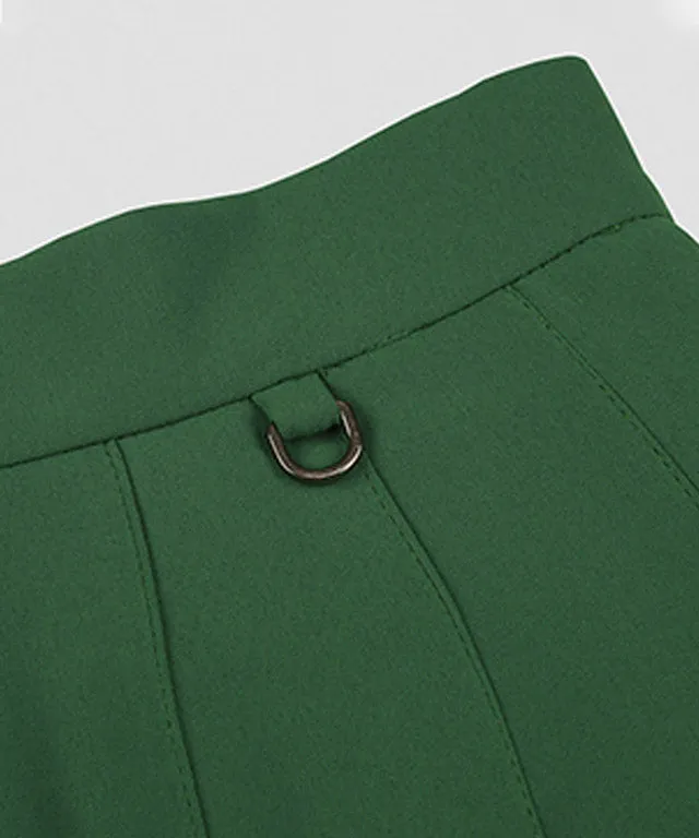 KANDINI Color line Pleats Skirt - Green