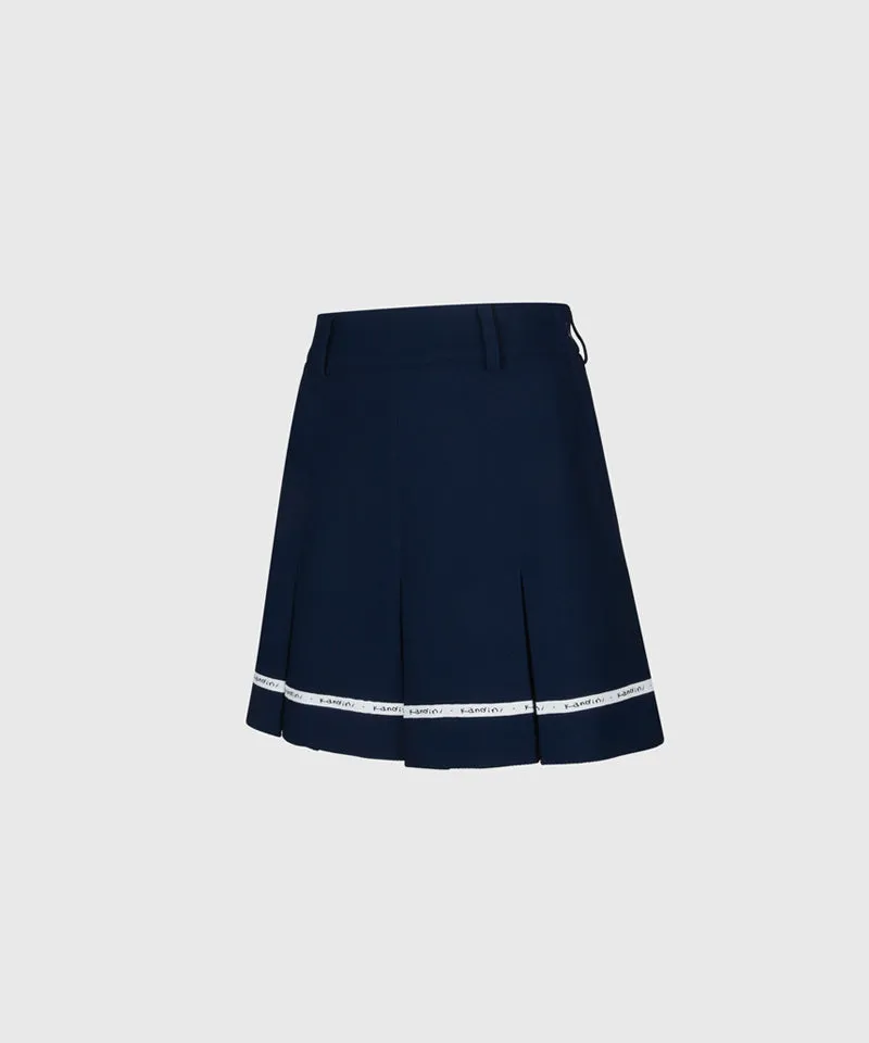 KANDINI Pocket Pleats Skirt - Navy