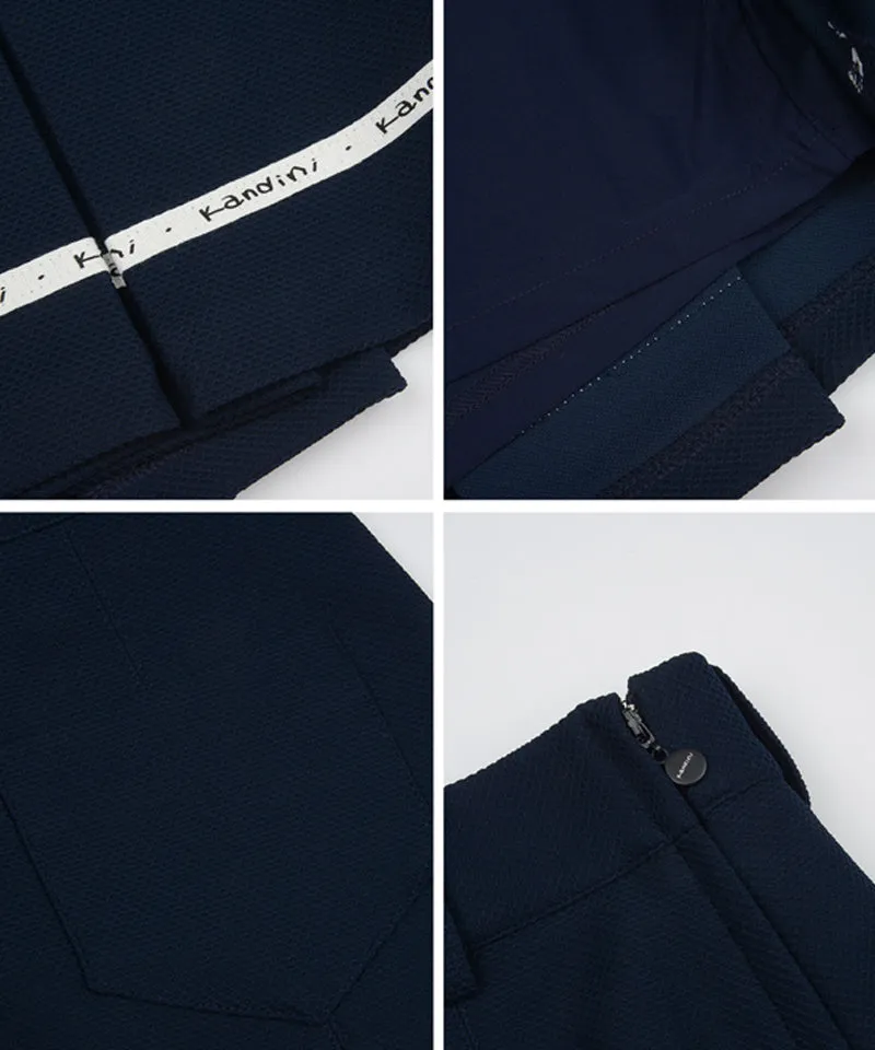 KANDINI Pocket Pleats Skirt - Navy