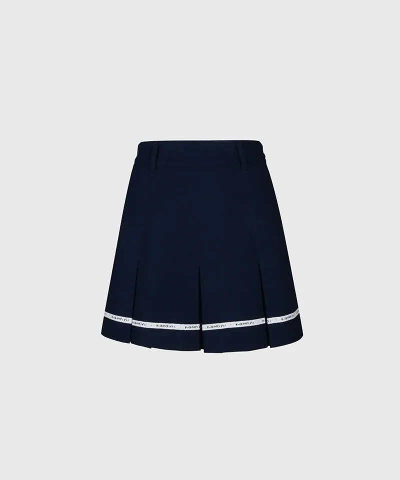 KANDINI Pocket Pleats Skirt - Navy
