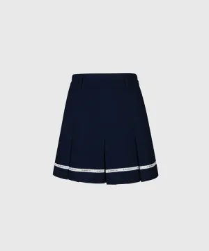 KANDINI Pocket Pleats Skirt - Navy