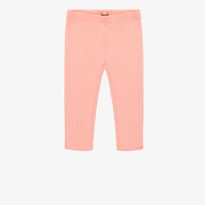 Legging longueur ¾ rose pâle en tricot côtelé, enfant || Light pink ¾ length legging in ribbed knit, child