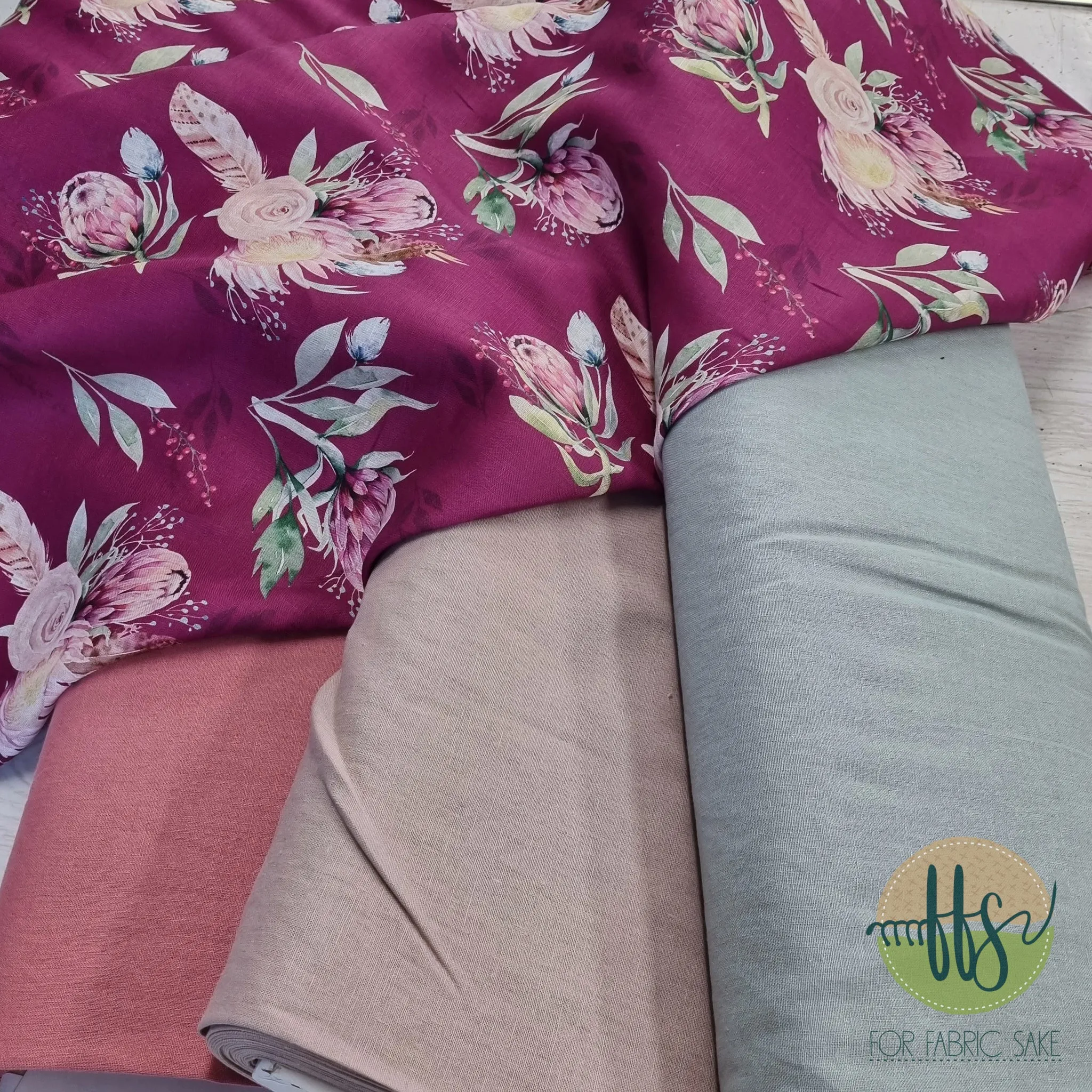 Light Dusty Rose- Cotton/Linen Mix