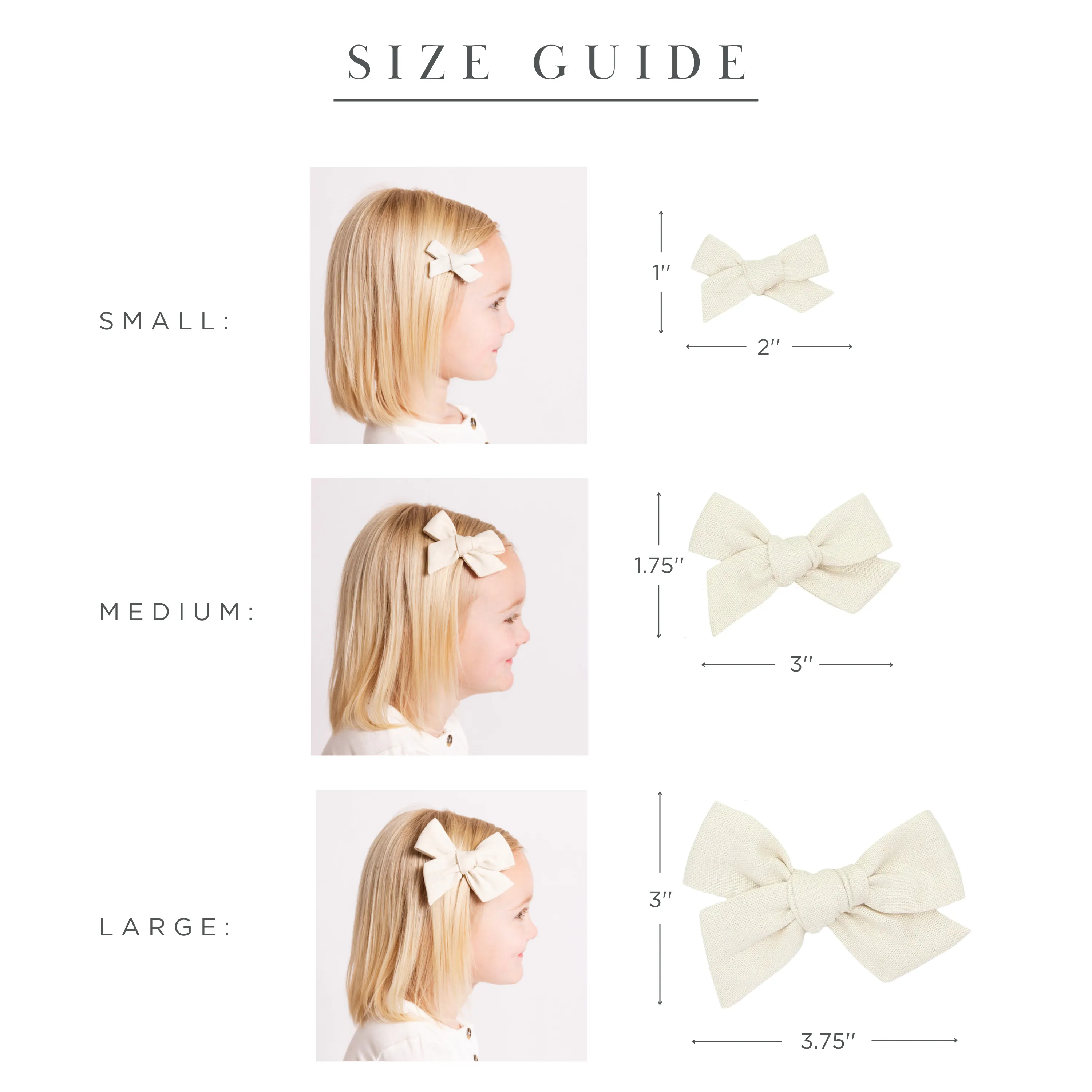 Linen Bow - Ivory Clip