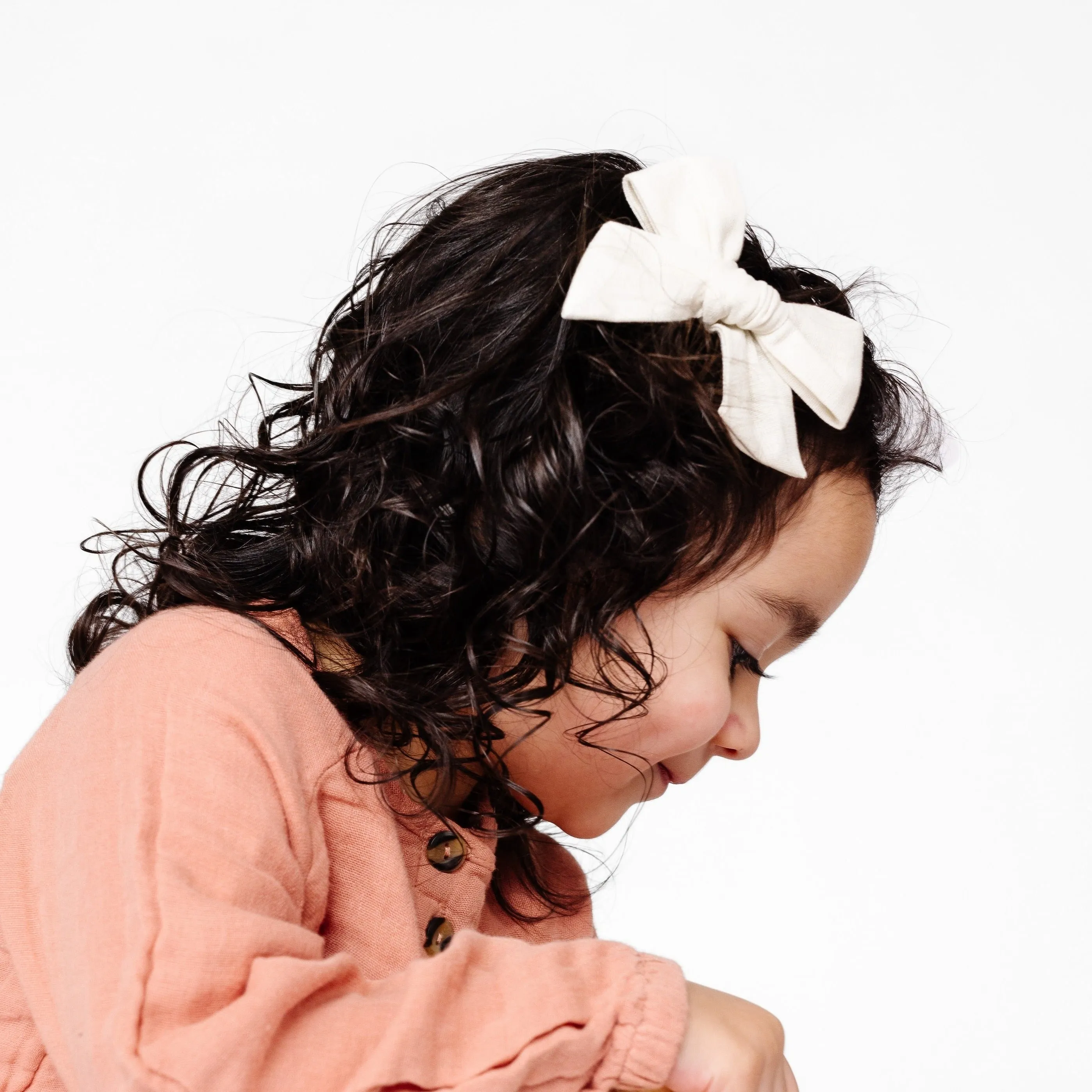 Linen Bow - Ivory Clip
