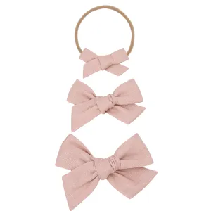 Linen Bow - Rose Headband
