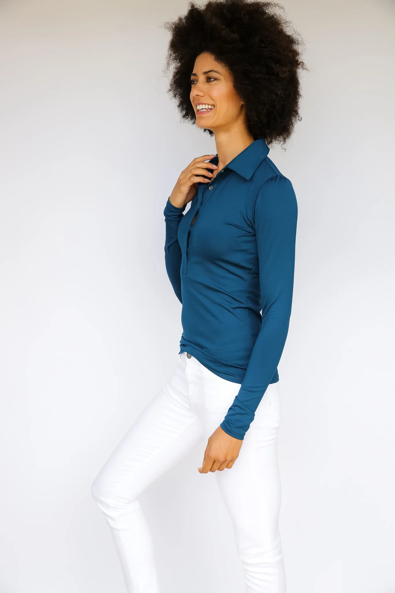 Long Sleeve Gracie Shirt - Moroccan Blue