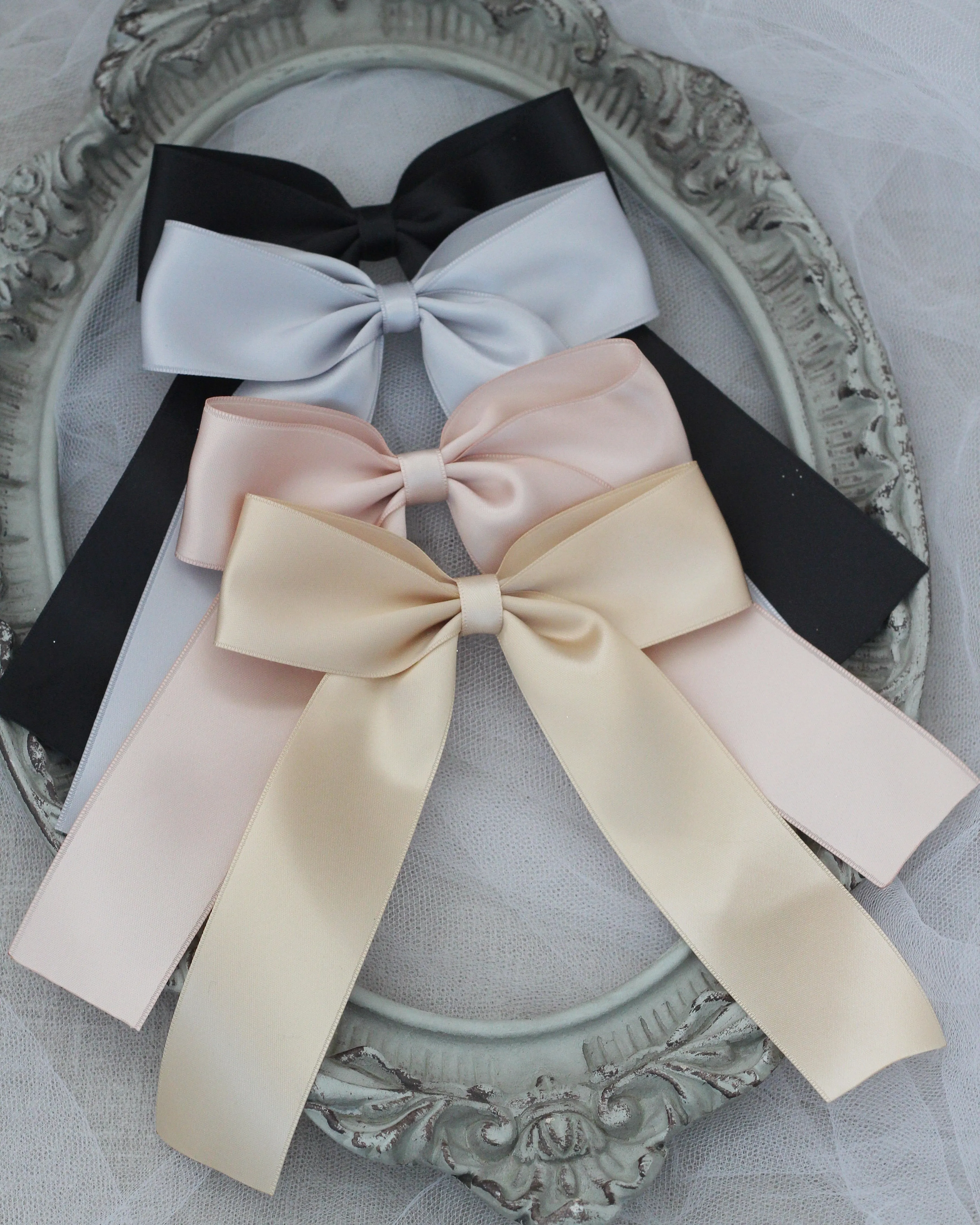 Long Tail Satin Hair Bows