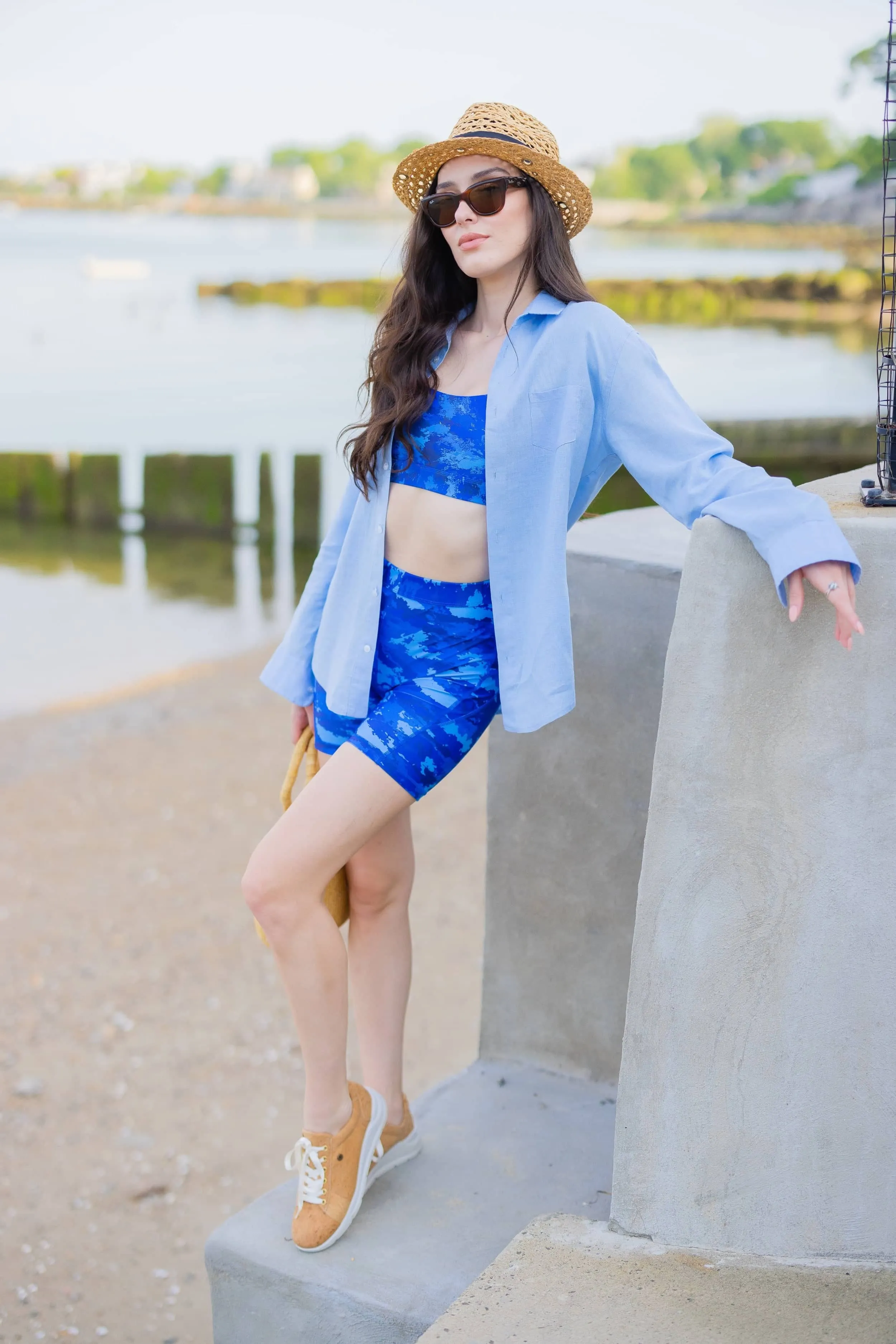 Malta Linen Button-Up - Cool Blue