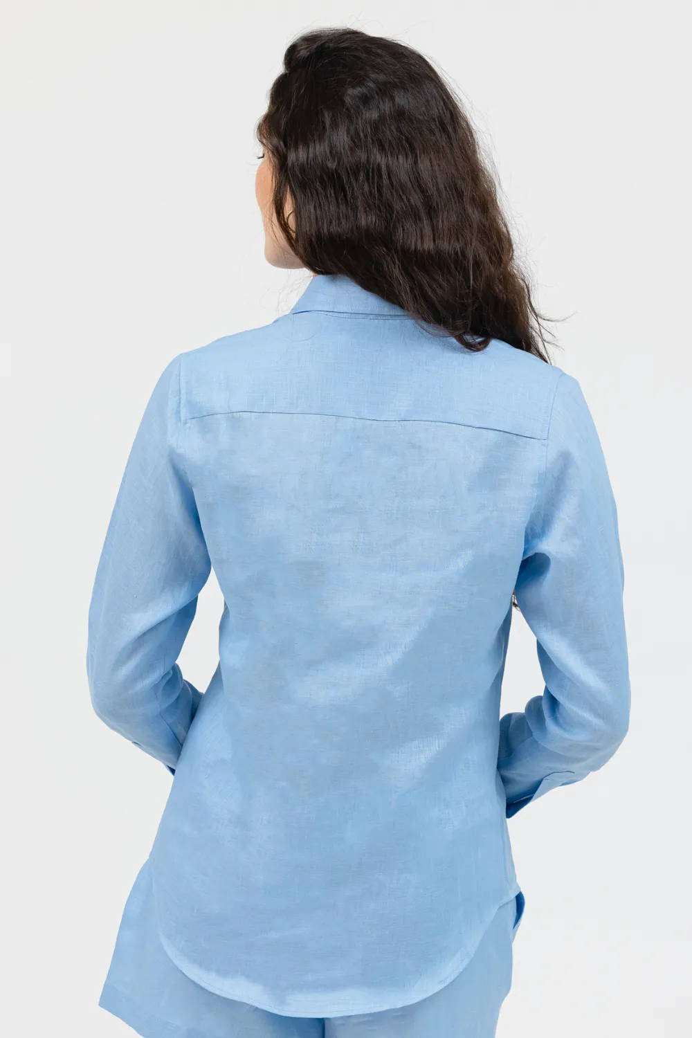 Malta Linen Button-Up - Cool Blue