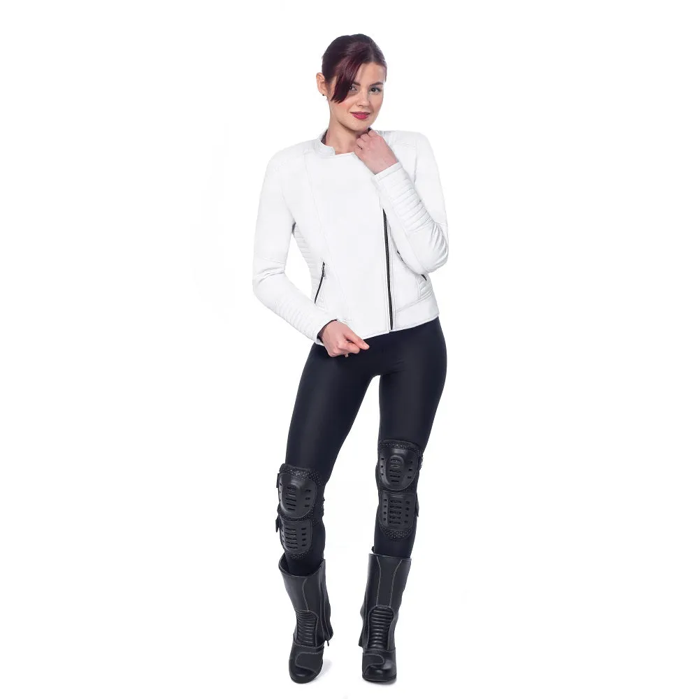 Marla Armored Women's White Motorcycle Leather Jacket