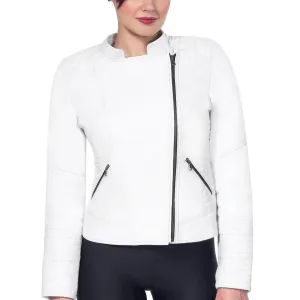 Marla Armored Women's White Motorcycle Leather Jacket