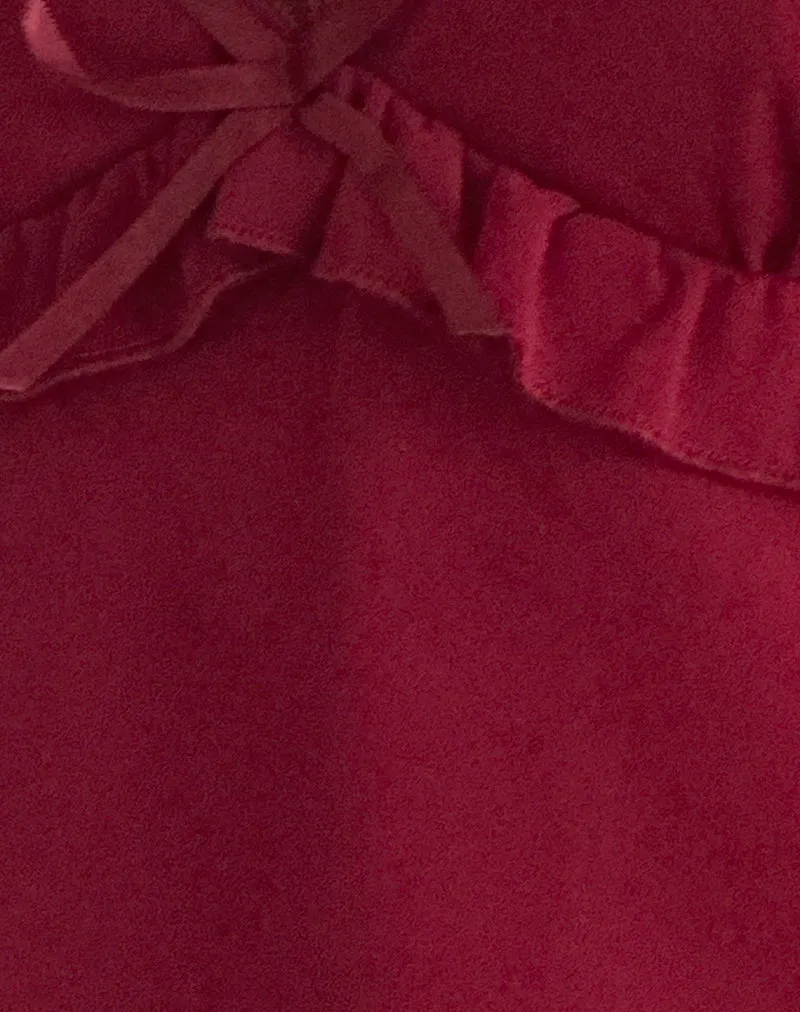 Melinda Frill Cami Top in Chiffon Deep Red