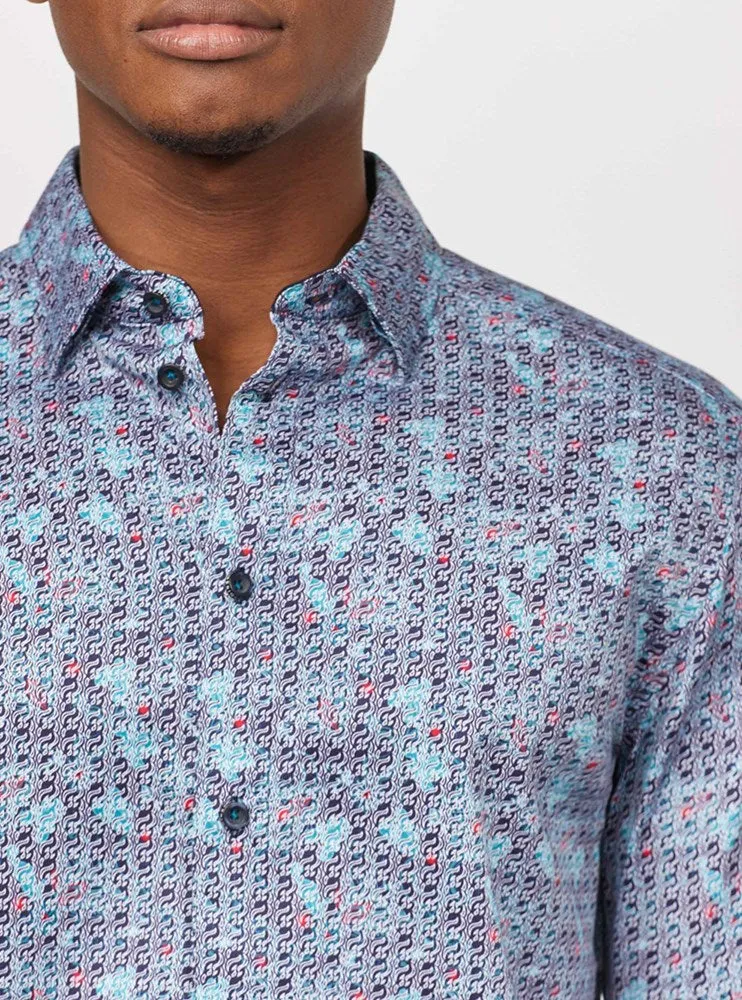 Men's casual long sleeve stretch shirt