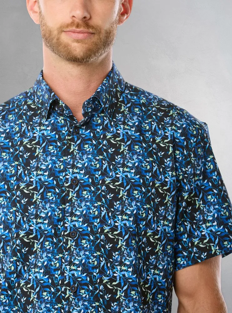 Men's casual short sleeve stretch shirt