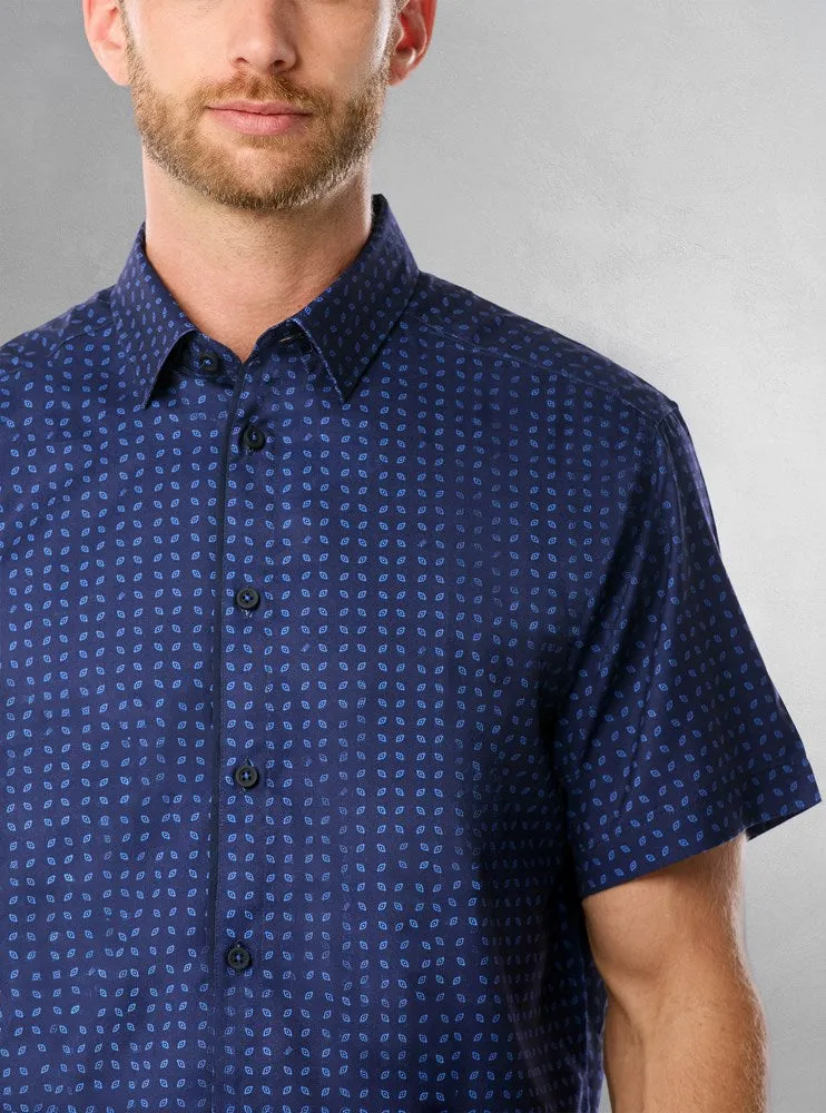 Men's casual short sleeve stretch shirt