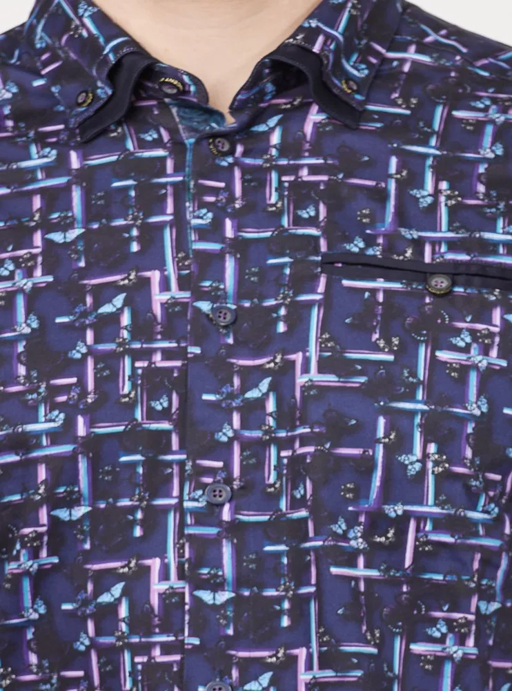 Men's casual short sleeve stretch shirt