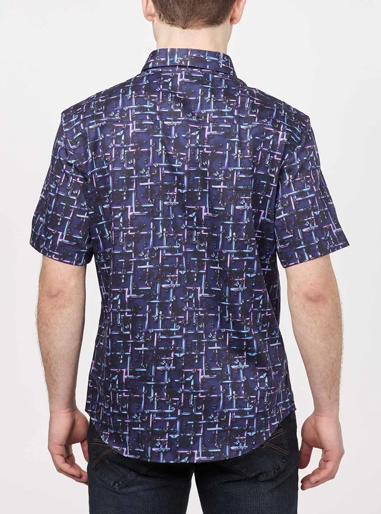 Men's casual short sleeve stretch shirt
