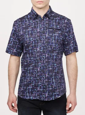 Men's casual short sleeve stretch shirt