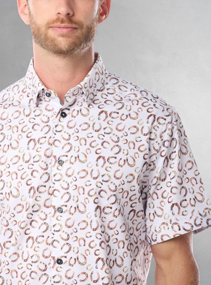 Men's casual short sleeve stretch shirt