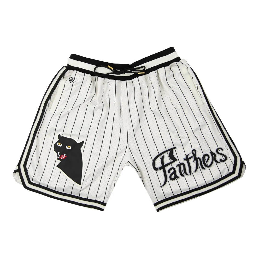 Montreal Black Panthers Vintage Inspired NL Replica Pinstripe Mesh Shorts